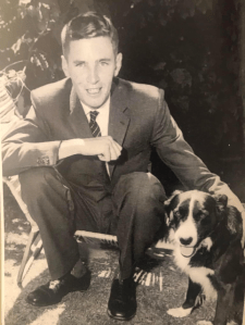 John with his much-loved family dog, shortly before leaving Adelaide in 1961.
