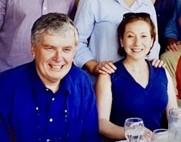 John Tulloh with foreign correspondent Jane Hutcheon, in the 1990s.