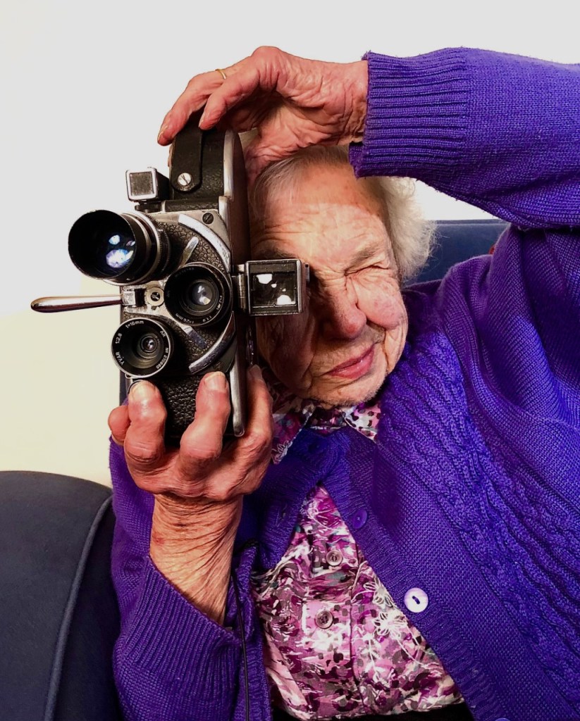 Dorothy Hallam with her faithful Bolex / Photo: David Brill